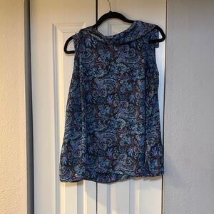 Talbots Blue and Purple Paisley Blouse